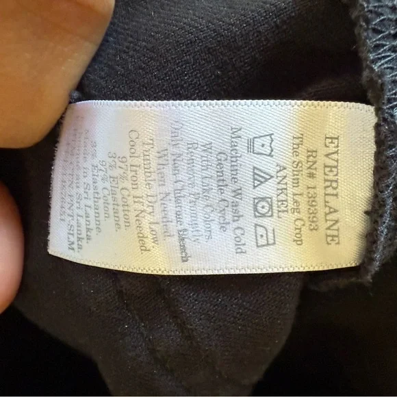 Everlane The Slim Leg Crop Jeans Black Size 4 High Rise Stretch Denim - Picture 7 of 10